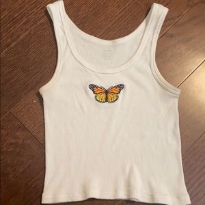 Brandy Melville (John galt) cropped butterfly tank